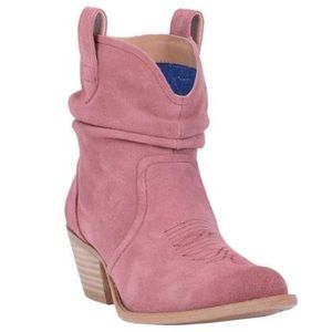 Dingo Women’s Jackpot Western Slouch Blush Suede Booties DI 132 - Size 6M